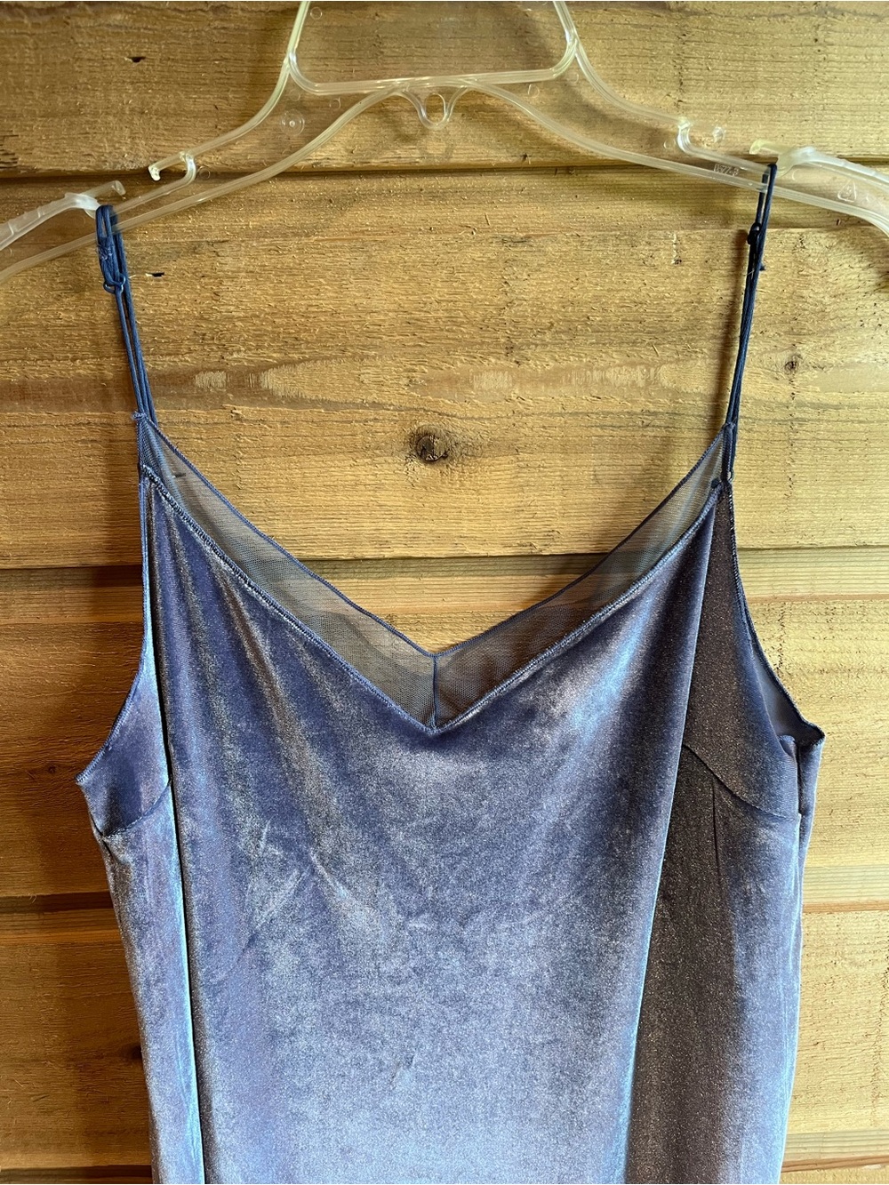 FREE PROPLE - Y2K Velvet and mesh Spaghetti Stap Slip Dress in Icy Purple